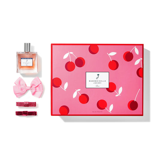 Jacadi Mademoiselle Petite Cerise Cofanetto Bimba Profumo 50 ml e Accessori Capelli | RossoLacca